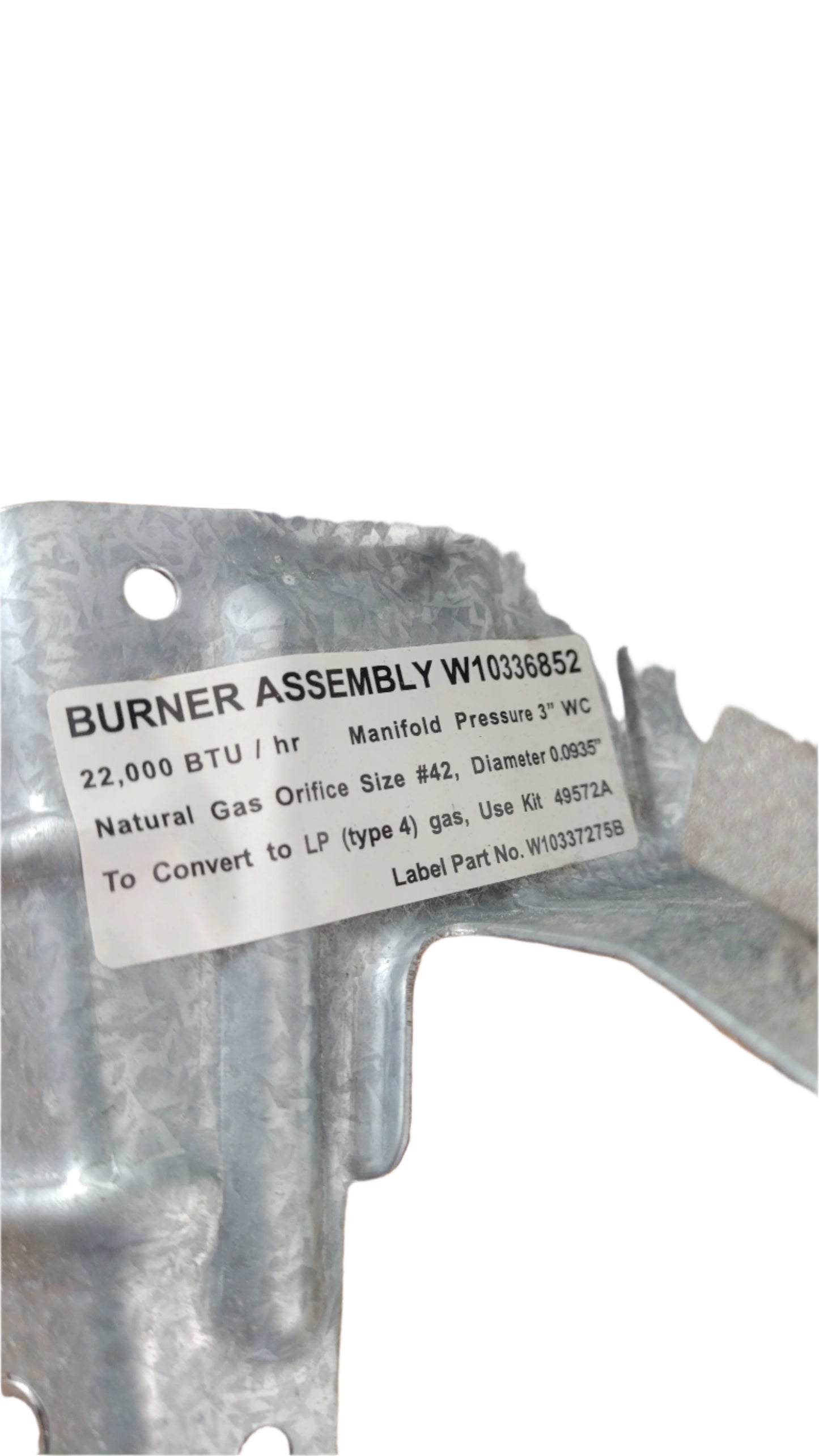 279923 Whirlpool Dryer Nat. Gas Valve Assembly