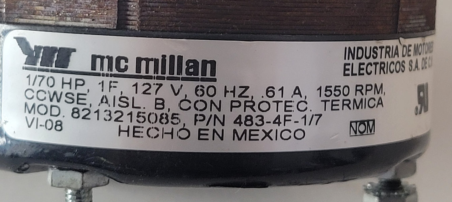 CV-32 Tor-rey Commercial Freezer Fan Motor 483-4F-1/7