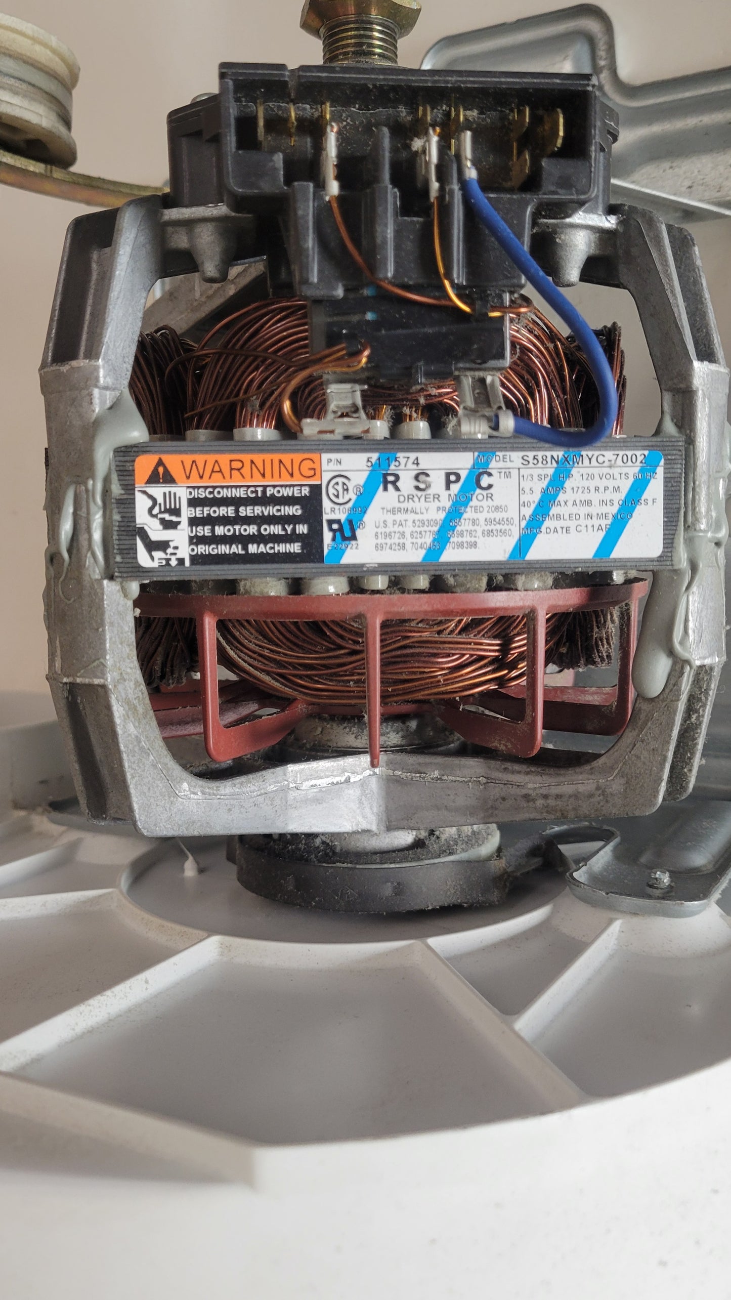 D511629P Speed Queen Dryer Motor