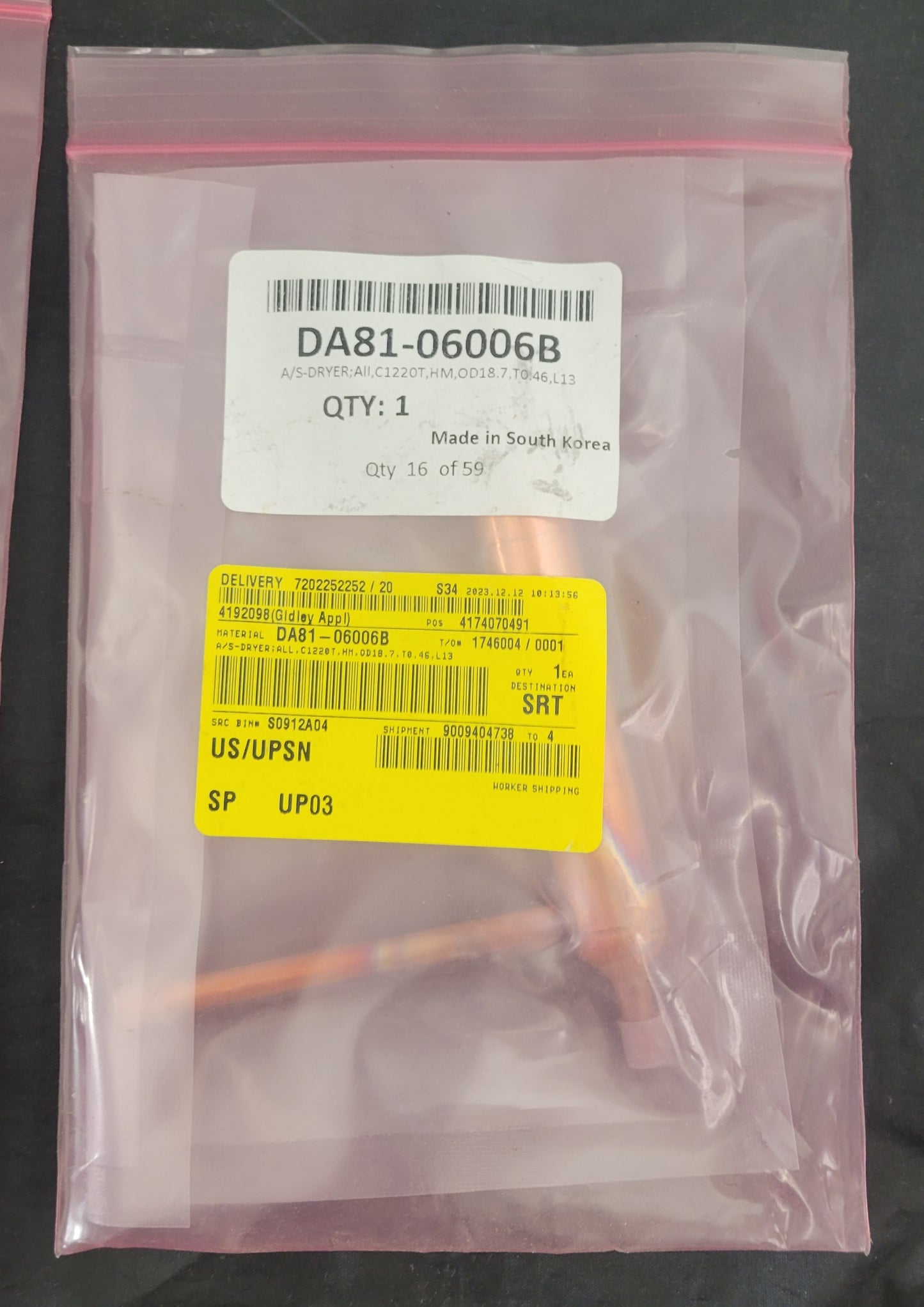 DA81-06006B Samsung Refrigerator NEW Filter Dryer