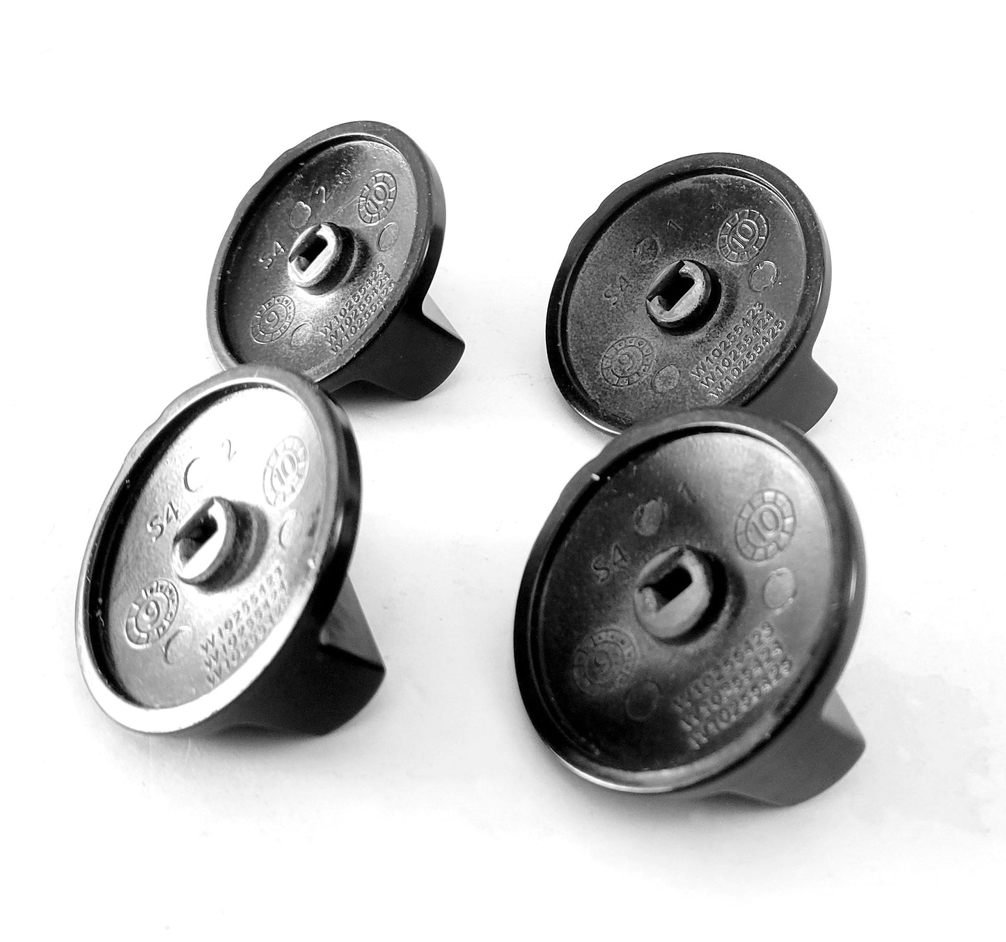 W10255424 Jenn Air Range Black Metal Burner Knob Set of 4