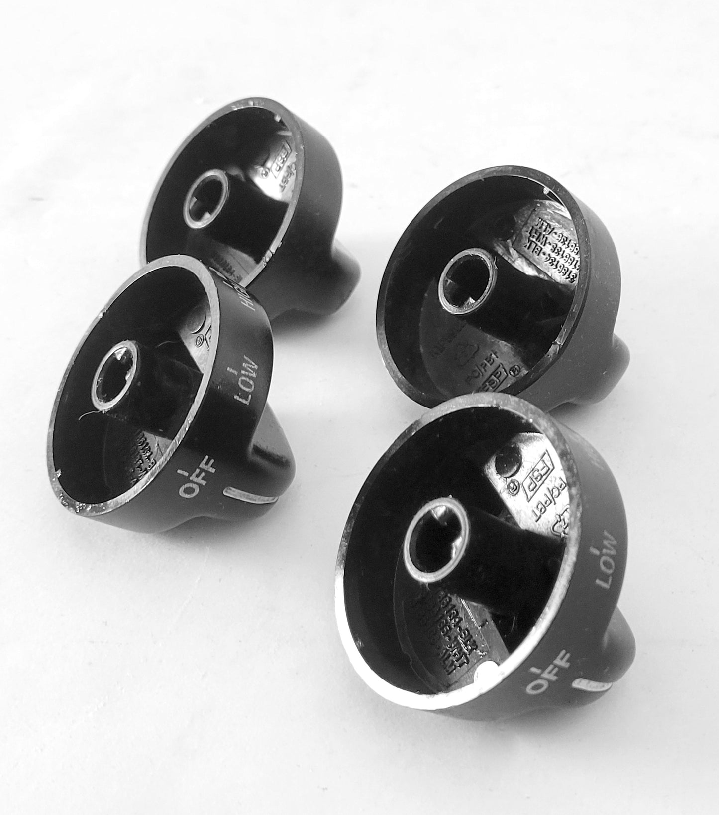 3186134 Whirlpool Range Black Burner Valve Knob Set