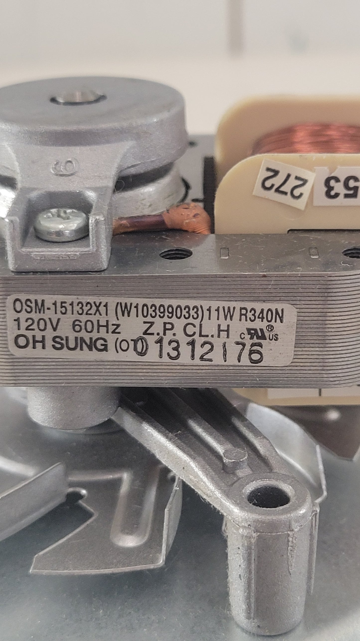 WPW10389555 Whirlpool Range Convection Fan Motor