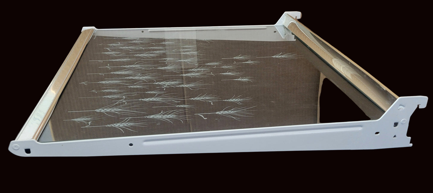 WR71X1650 GE Refrigerator Wheat Pattern Glass Shelf