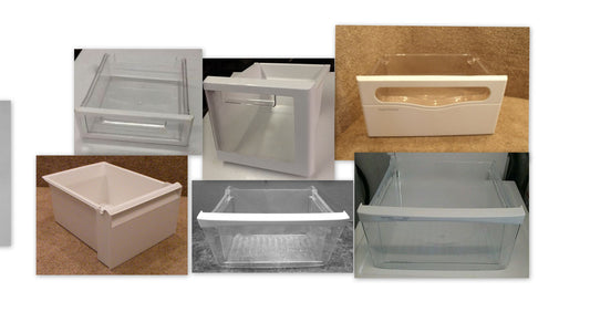 We have a large selection of refrigerator drawers and pans.