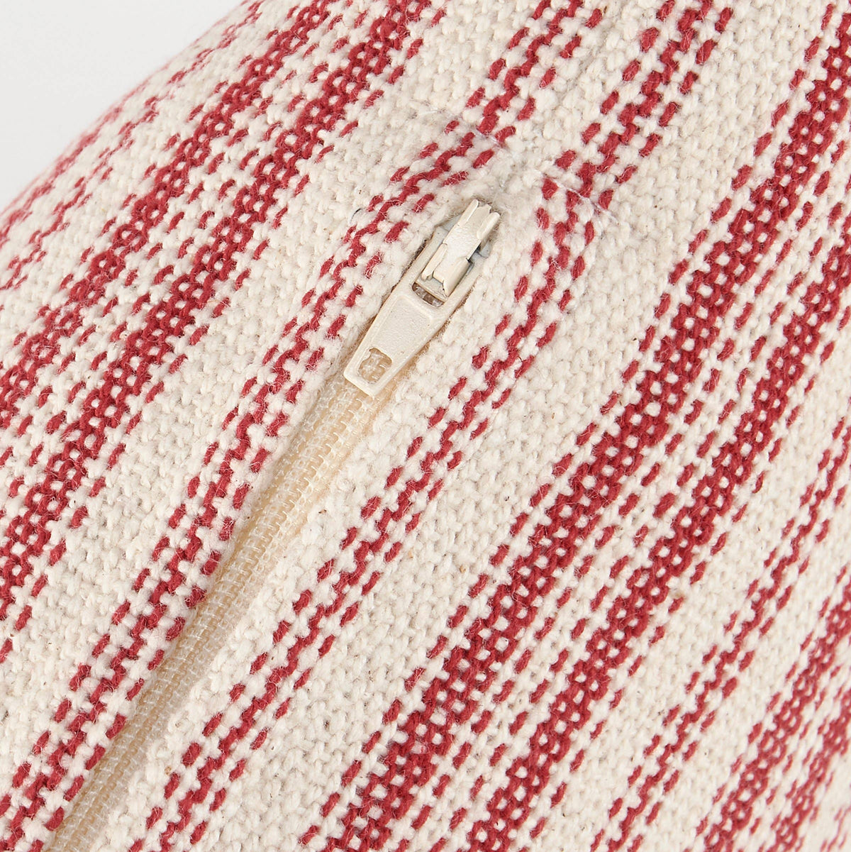 Red Stripe Christmas Cotton Throw Pillow | Holiday Décor
