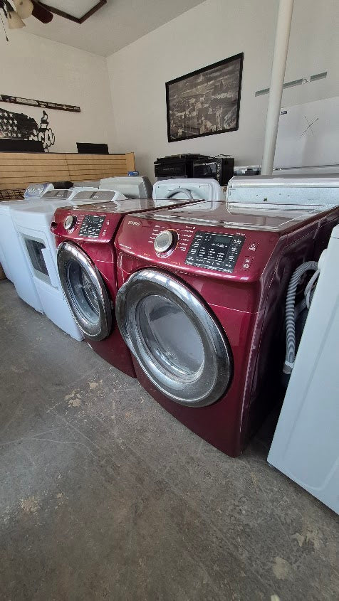 Used Reconditioned Samsung Red Washer & Electric Dryer Set