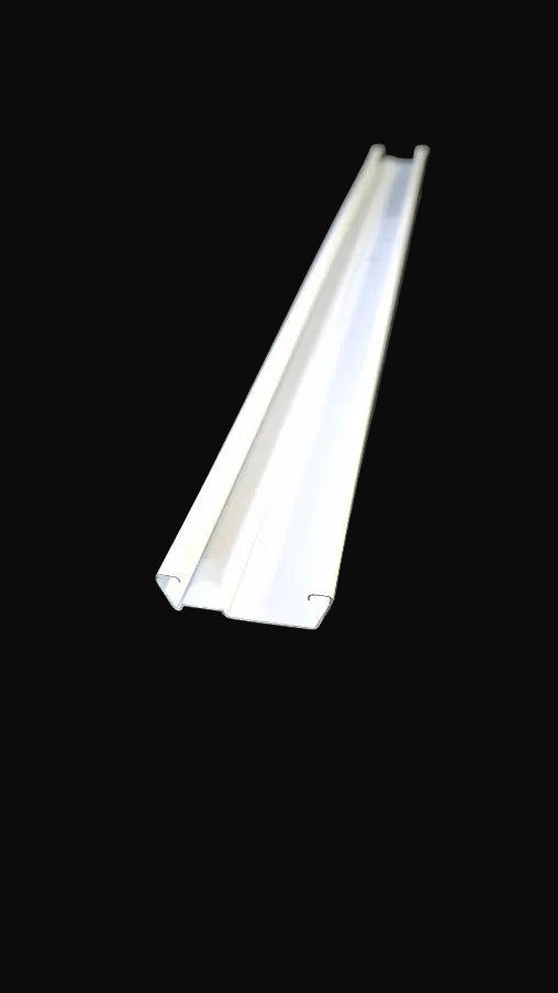 Used OEM Frigidaire refrigerator door rail 215366002 AP2111038 measuring approximately 23 7/8 inches long by 1 3/4 inches high. Genuine refrigerator door shelf retainer removed from model FRT16CRHD3. Actual item pictured. back