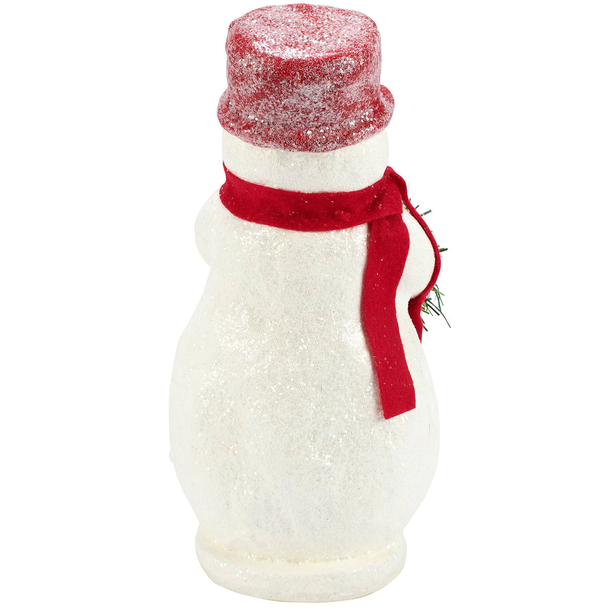 Retro Snow Woman Christmas Figurine with Wreath