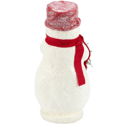 Retro Snow Woman Christmas Figurine with Wreath