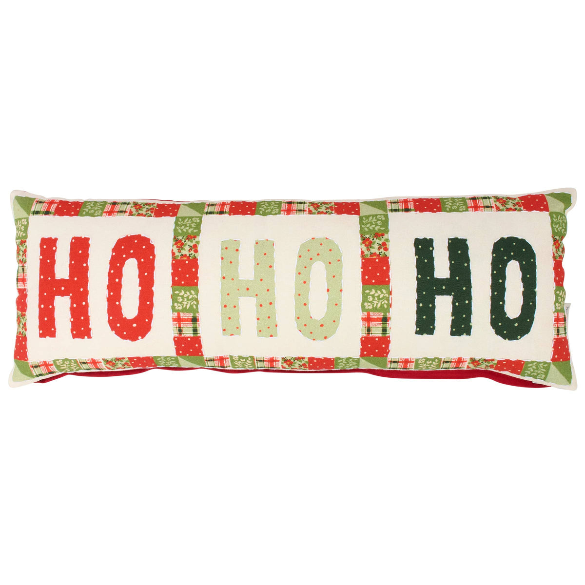 Ho Ho Ho Christmas Quilt Decorative Throw Pillow