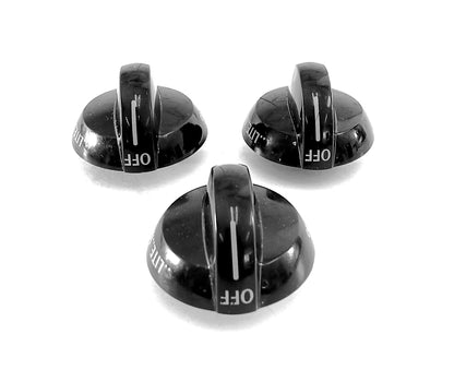 316220009 Frigidaire Range USED OEM Black Burner Switch Knob Set 3