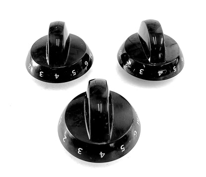 316220009 Frigidaire Range USED OEM Black Burner Switch Knob Set 3