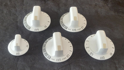 3194402 8523215 Whirlpool Range White Burner Knob Set
