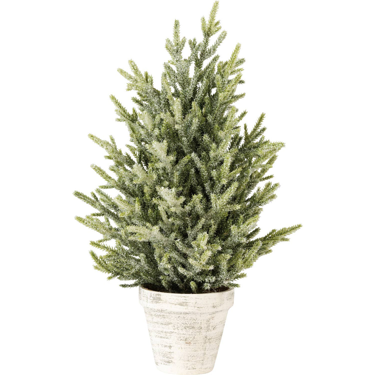 16" Glittered Bristle Bottle Brush Christmas Tree with Flower Pot Base