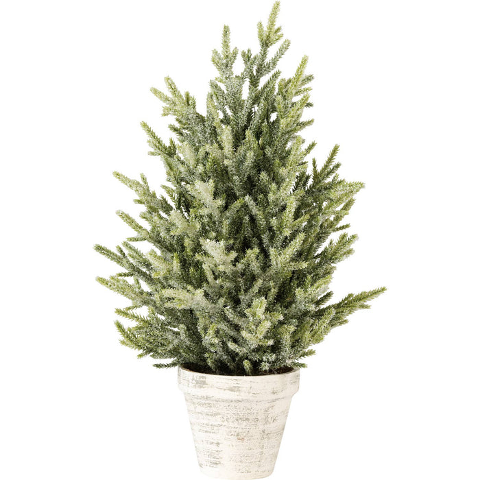 16" Glittered Bristle Bottle Brush Christmas Tree with Flower Pot Base