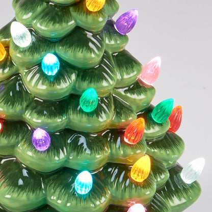 Lighted Ceramic Christmas Tree with Multicolor Lights