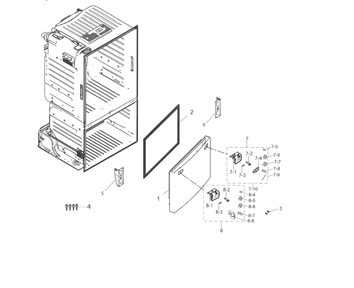 DA63-06541E Samsung Refrigerator Used OEM Freezer Gasket