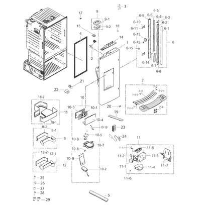 DA97-12652A Samsung Refrigerator Left Middle Door Bin