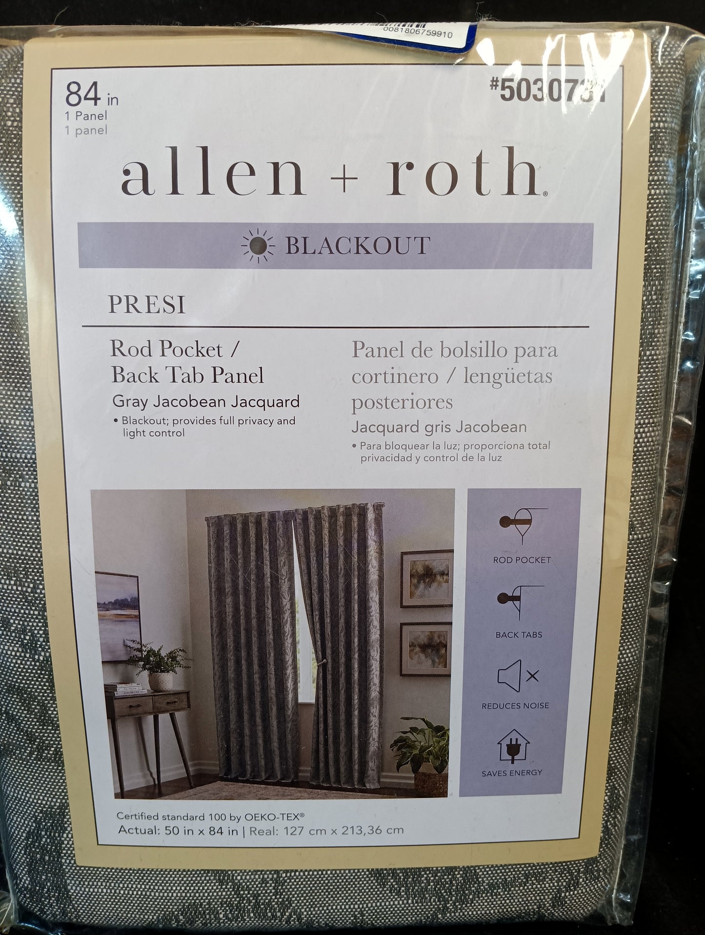 Allen + Roth Gray Blackout Panel 50 x 84 Presi 5030731