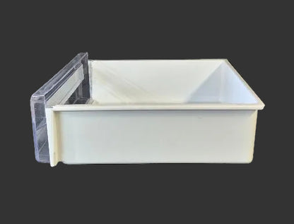 5303289517 5303296579 Frigidaire Refrigerator Meat Deli Pan Drawer & Front Cover Used OEM side
