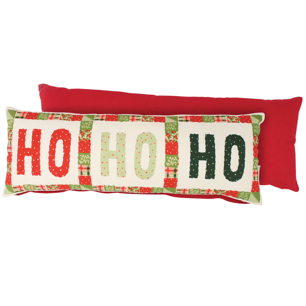 Ho Ho Ho Christmas Quilt Decorative Throw Pillow