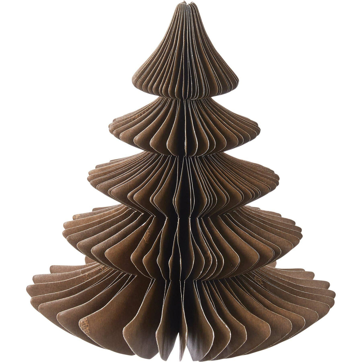 Accordion Paper Christmas Trees Set of 3 Brown Cream Green