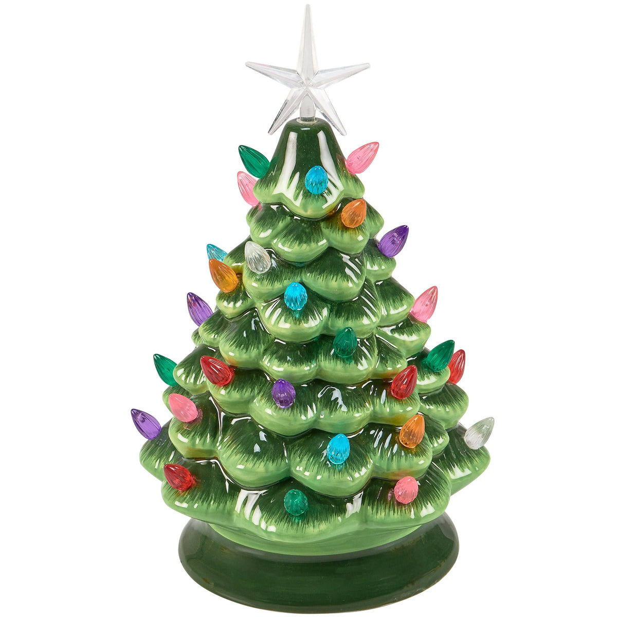 Lighted Ceramic Christmas Tree with Multicolor Lights