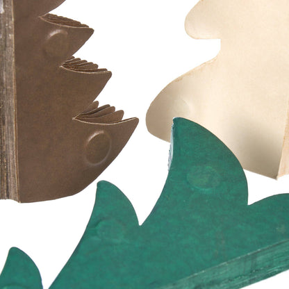 Accordion Paper Christmas Trees Set of 3 Brown Cream Green