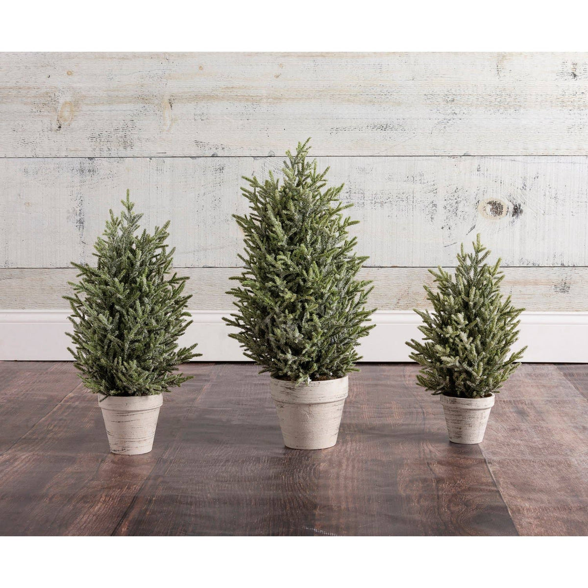 16" Glittered Bristle Bottle Brush Christmas Tree with Flower Pot Base
