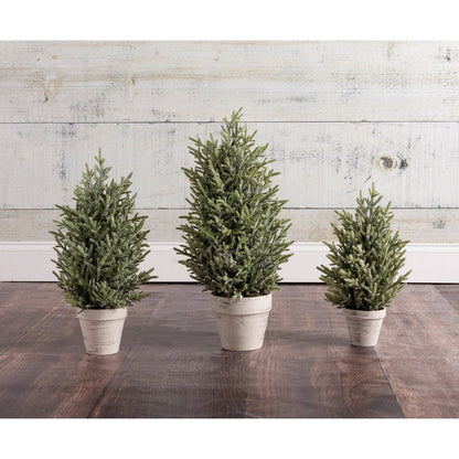 16" Glittered Bristle Bottle Brush Christmas Tree with Flower Pot Base