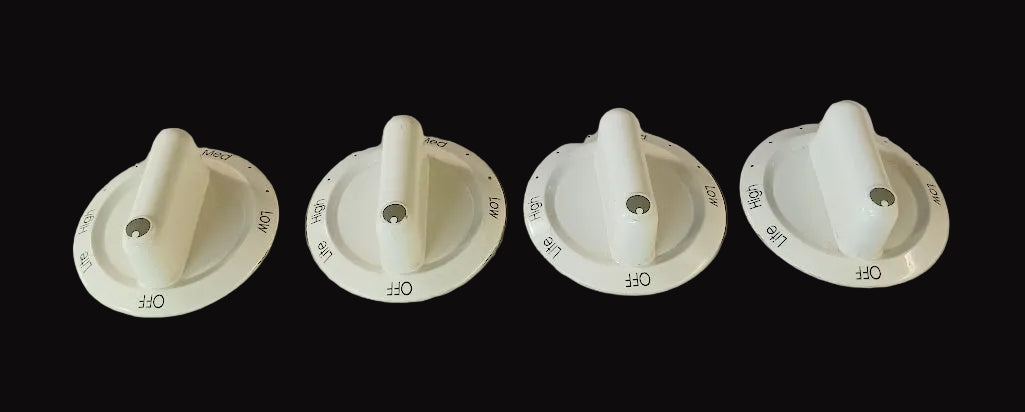 74010434 Maytag Range Bisque Burner Valve Knob Set