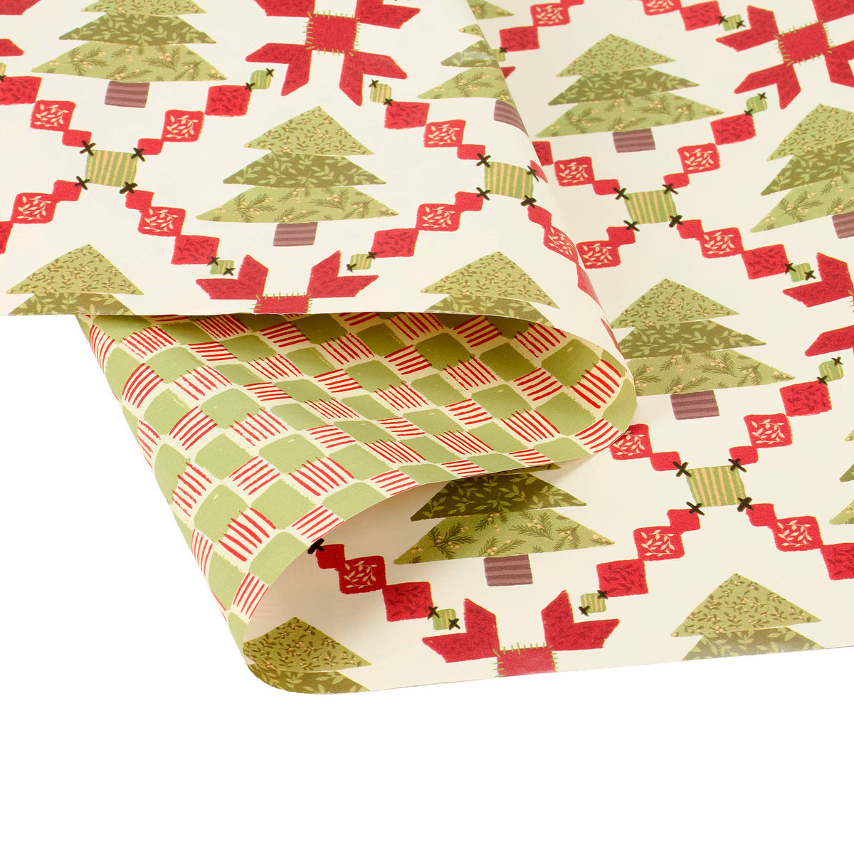Tree Quilt Reversible Christmas Gift Wrap – 30" x 9.75'