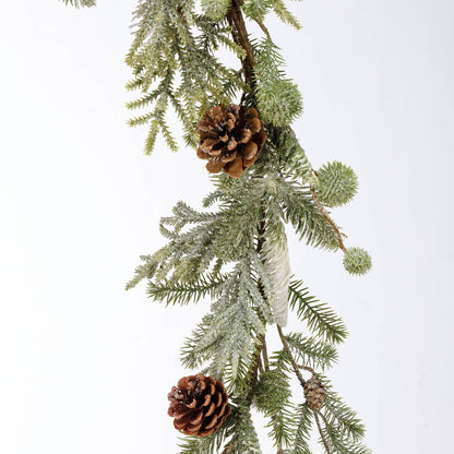 Glittered Evergreen & Pinecone Christmas Garland | Holiday Décor