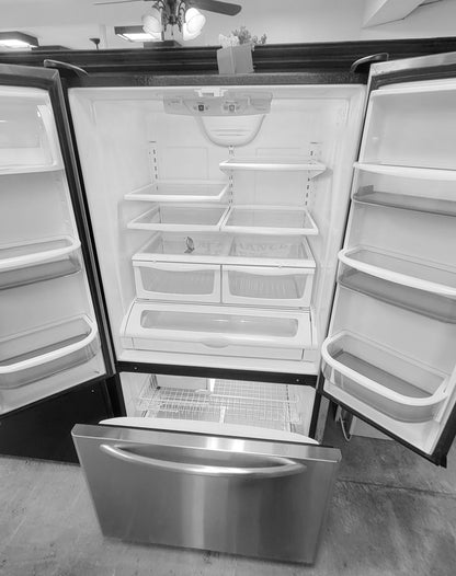 Used Reconditioned Stainless Amana Bottom-mount Refrigerator