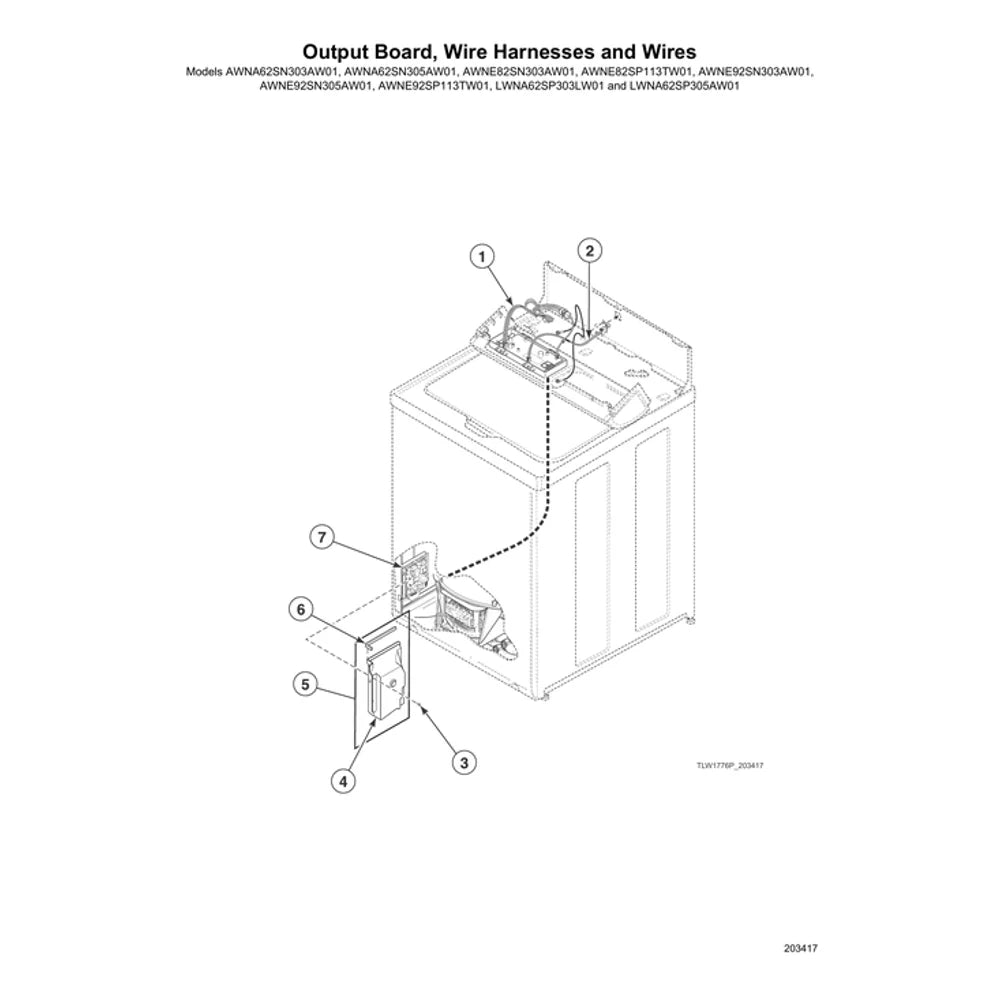 AWNE92SP113TW01 wire harnesses and wires diagram