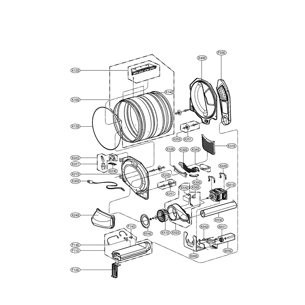DLE1310W_drum_motor_parts