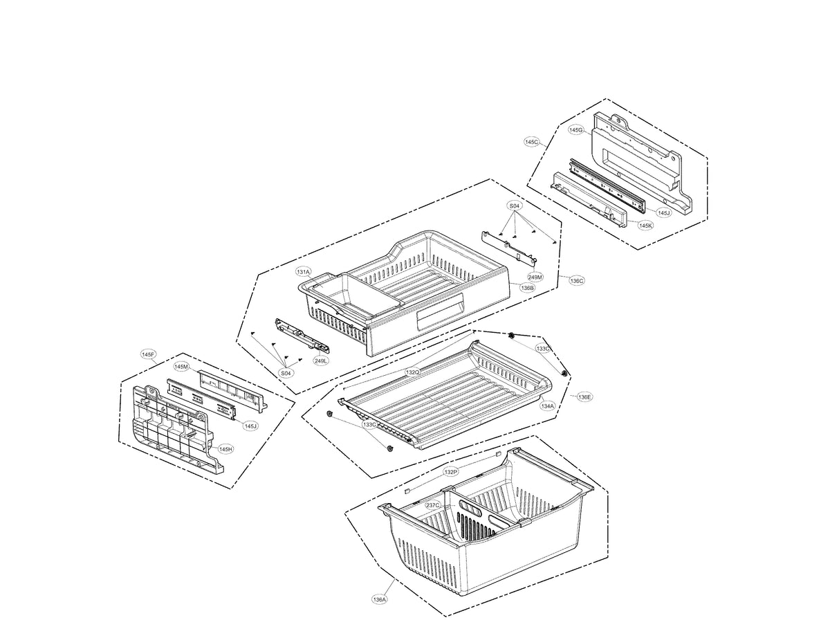 AJP73334702 LG Refrigerator Used OEM Upper Freezer Basket