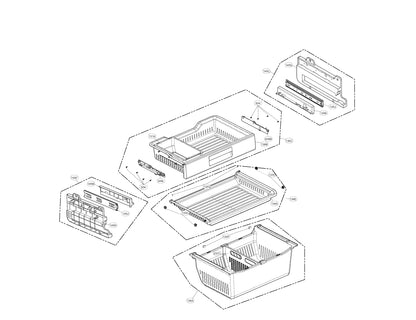 AJP73334702 LG Refrigerator Used OEM Upper Freezer Basket