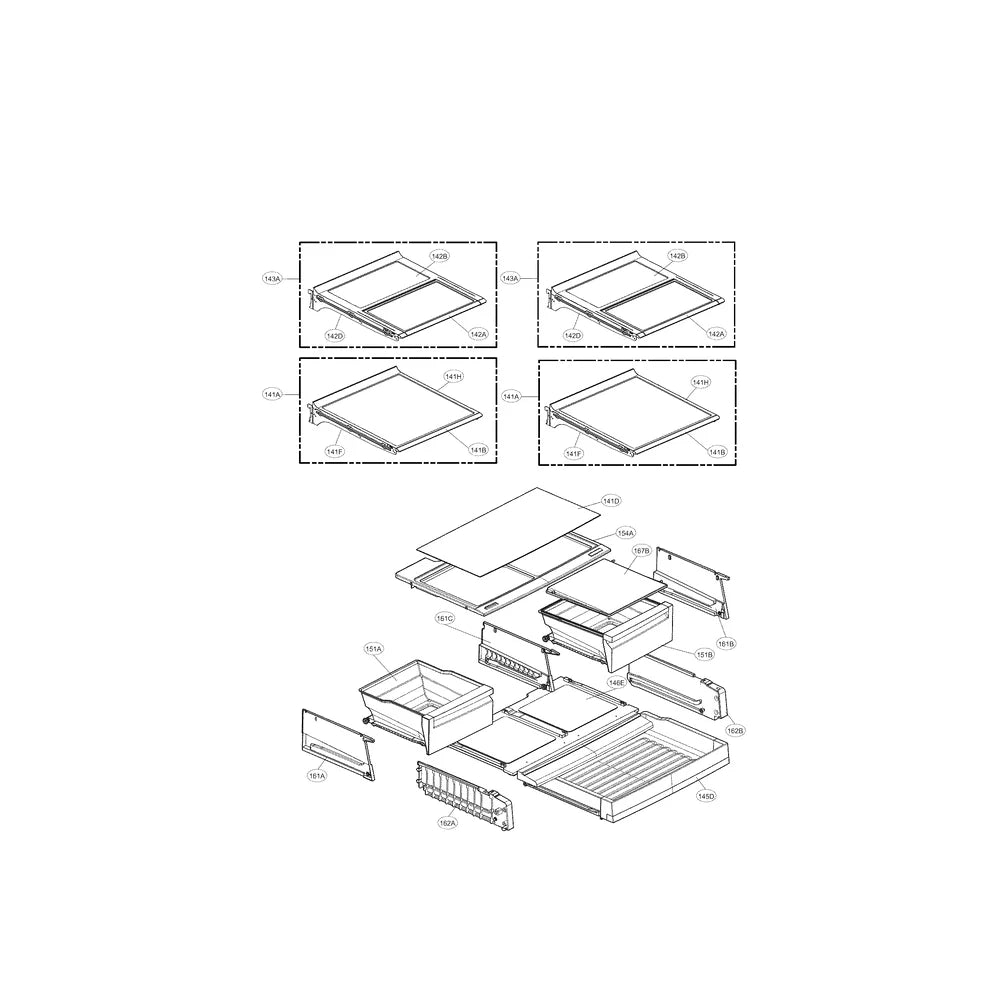AHT73234029 LG Refrigerator Used OEM Folding Glass Shelf