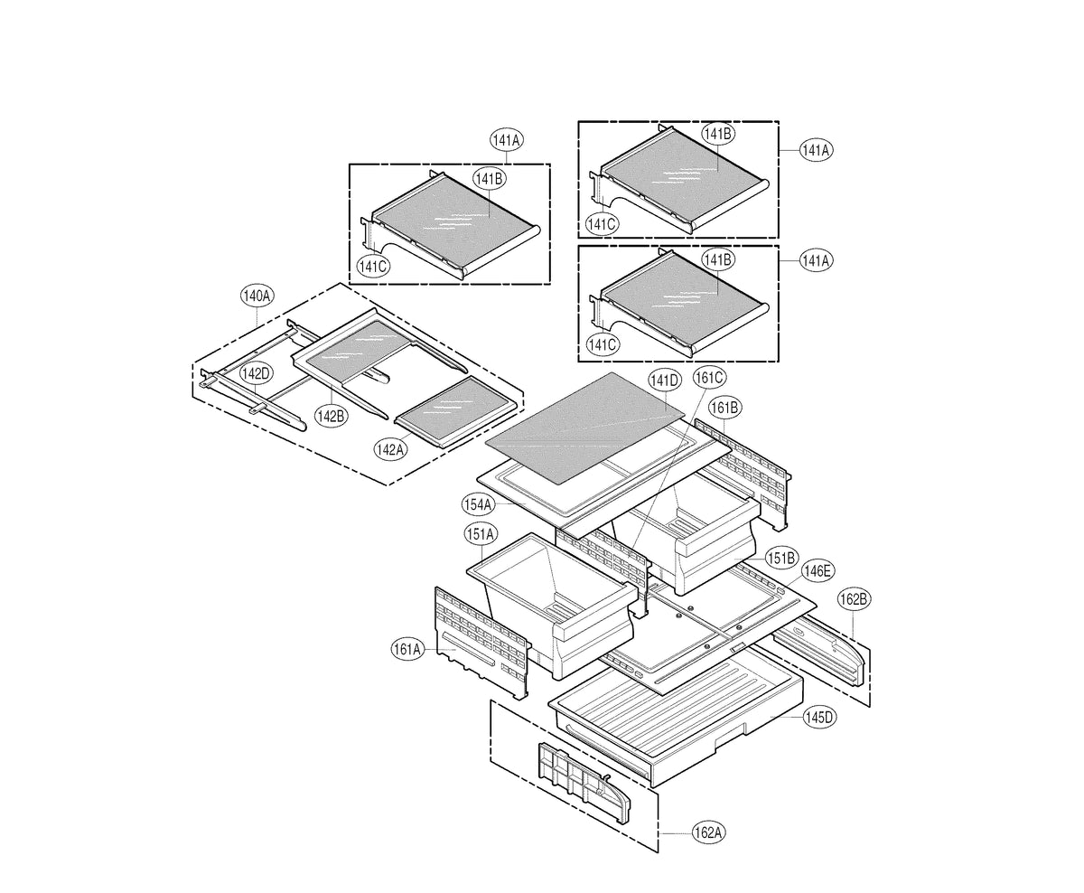AJP36702130 LG Refrigerator Used OEM Right Crisper Drawer