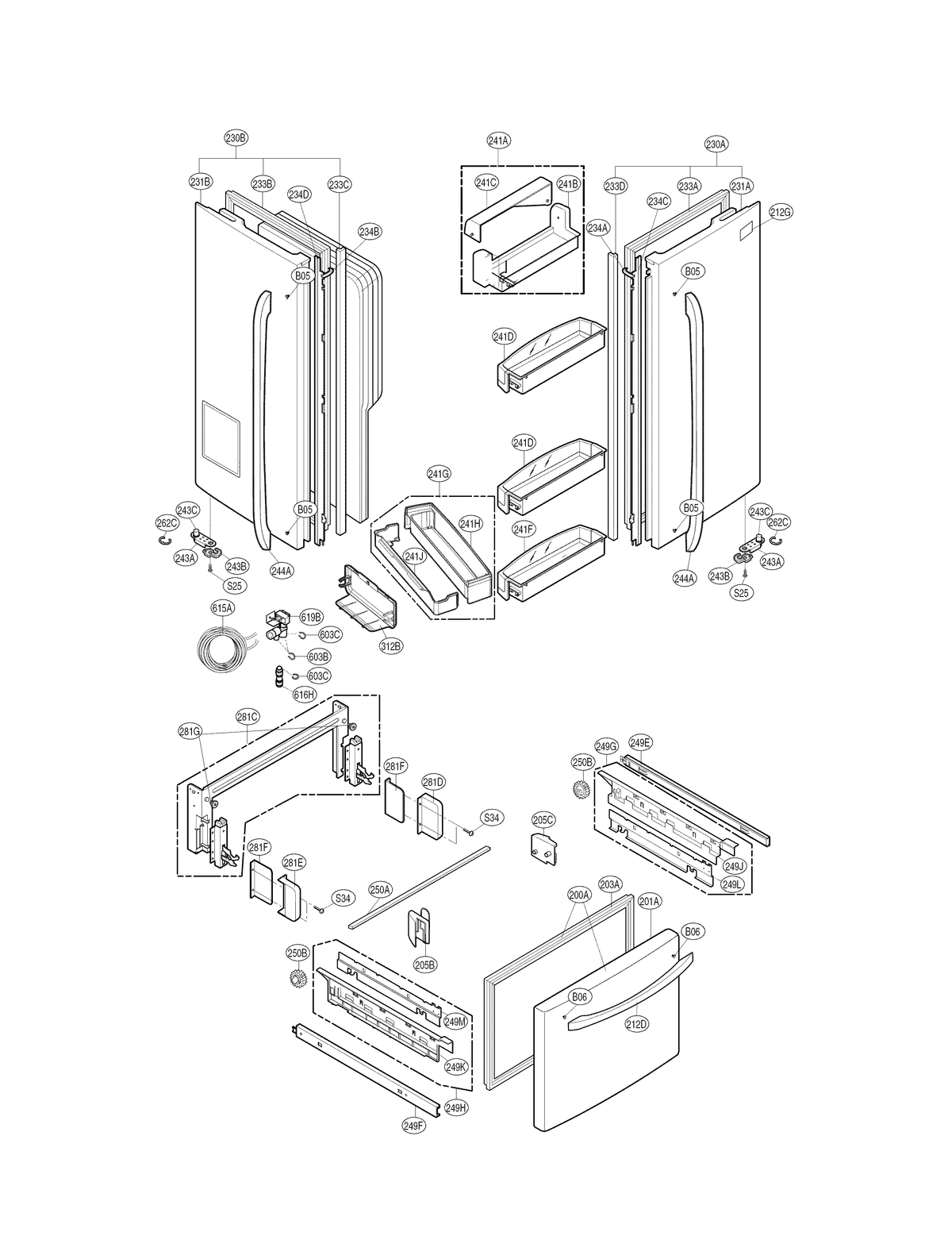 AAP73871601 LG Refrigerator Used OEM Small Door Bin