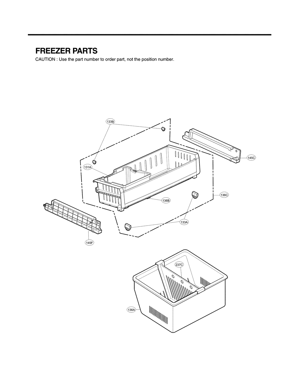 MEA62231202 MEA62231201 LG Refrigerator Used OEM Freezer Drawer Slide Rail