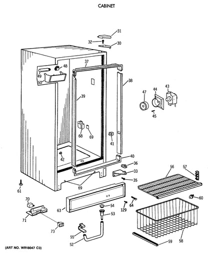 FUF20DACRWH_cabinet_diagram_freezer