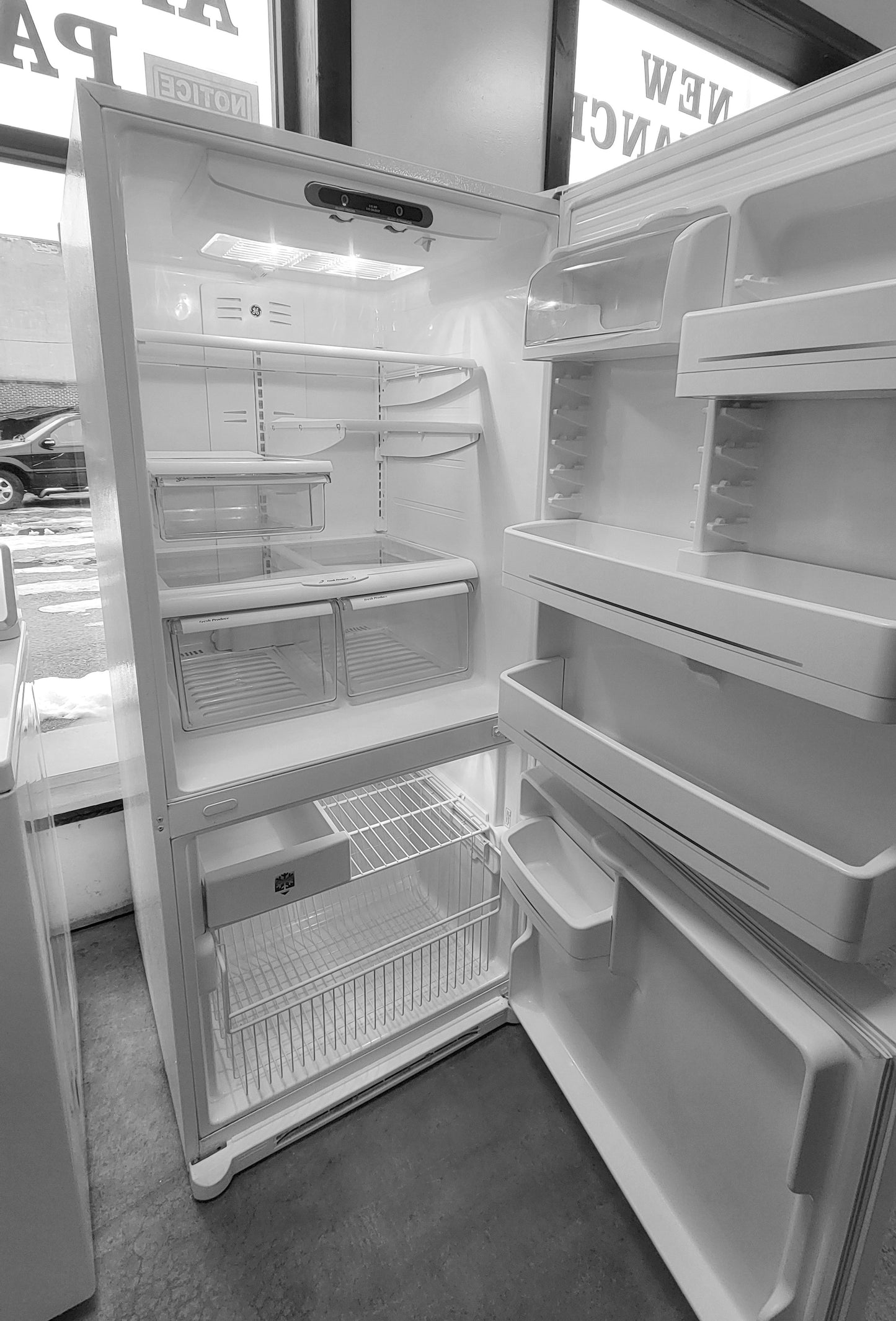 Used Reconditioned GE White Bottom Mount Refrigerator