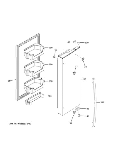 GNE21FYKHFFS_right_fresh_food_door_diagram