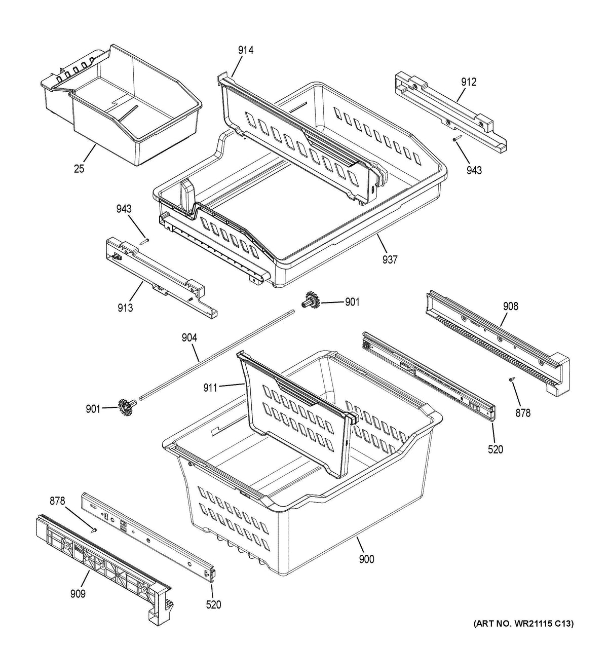 GNE21FYKHFFS freezer shelves