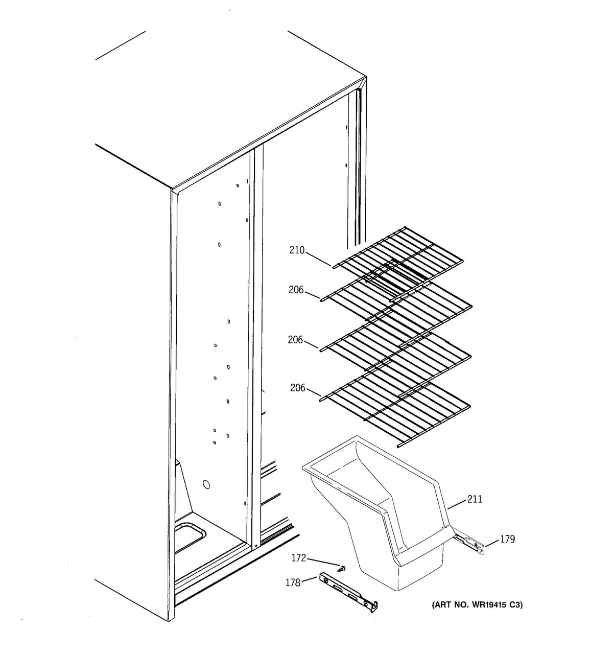 GSH25JSTCSS_freezer_shelves_diagram