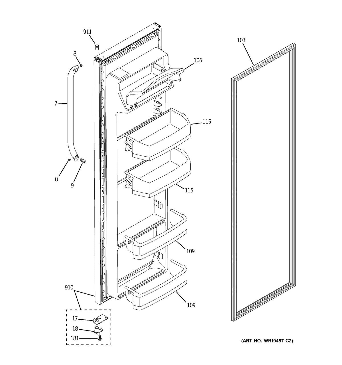 GSH25JSTCSS_fresh_food_door_diagram