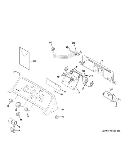 HTW265ASW0WW controls backsplash diagram